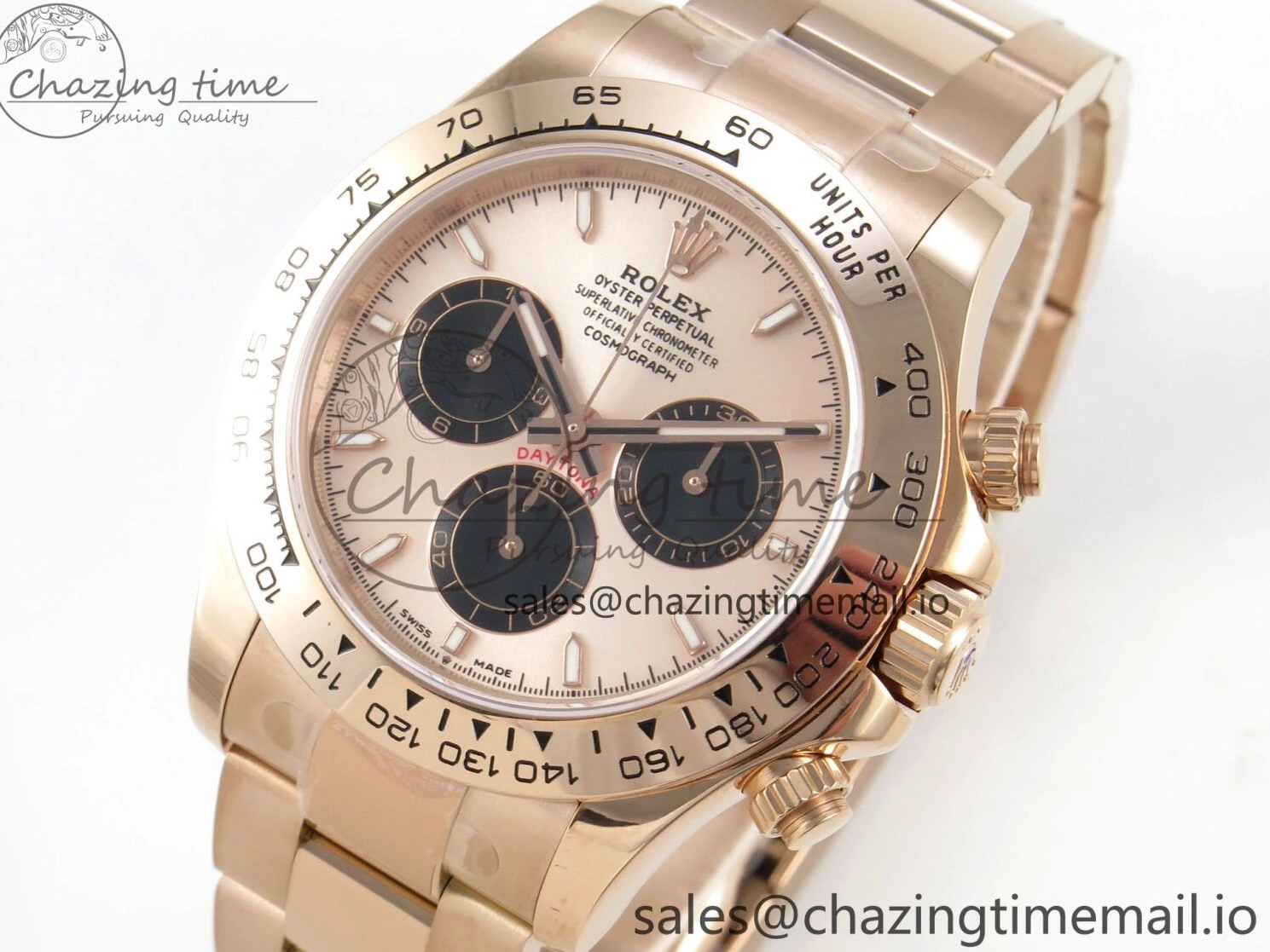 MiroTime 0130 WeatherProof Daytona 126505 RG Clean 1:1 Best Edition RG Champagne Stick Dial on RG Bracelet Super Clone DD 248